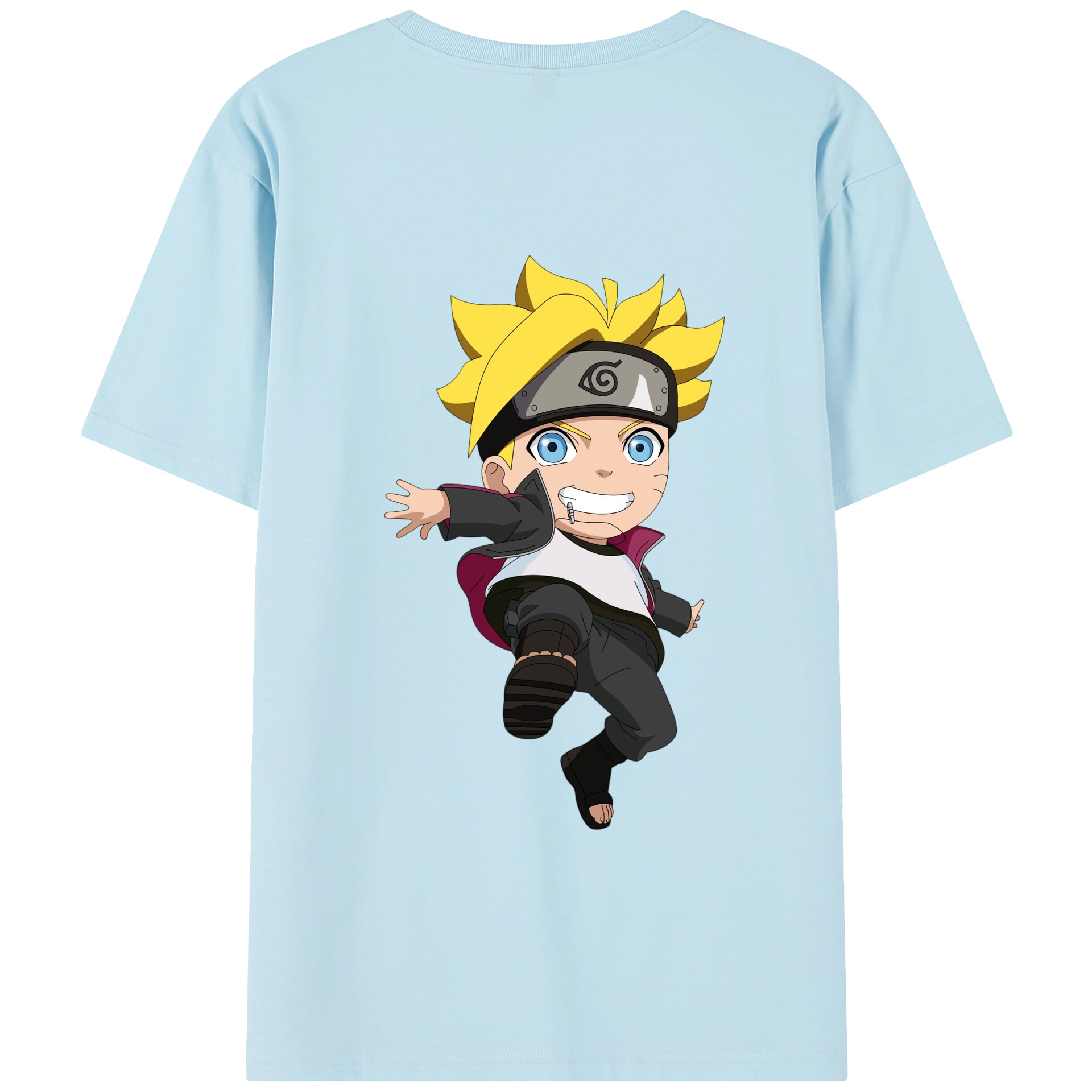 （画像用） NARUTO -ナルト- うずまき ボルト Uzumaki Boruto 綿100％半袖Tシャツ（背面プリント）
